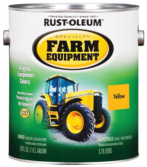 RUST-OLEUM SPECIALTY 7449402 Farm Equipment Enamel, Caterpillar Yellow, 1 gal Can [SKU: ORG6736177]