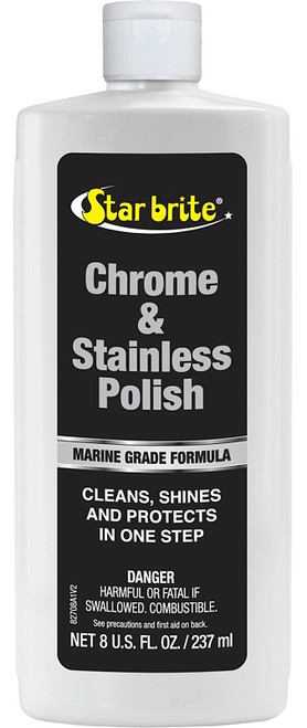 Star brite 827 Series 082708 Chrome and Stainless Polish, Liquid, 8 oz, Bottle [SKU: ORG3018033]