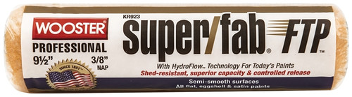 WOOSTER KR923-9 1/2 Paint Roller Cover, 3/8 in Thick Nap, 9-1/2 in L, Fabric Cover, White [SKU: ORG7127459]