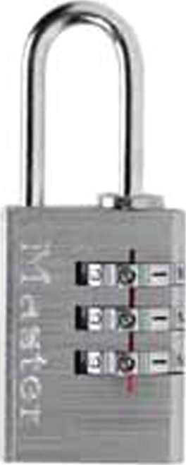 Master Lock 630D Padlock, 3/16 in Dia Shackle, 1 in H Shackle, Steel Shackle, Aluminum Body, Nickel, 1-3/16 in W Body [SKU: ORG6638373]