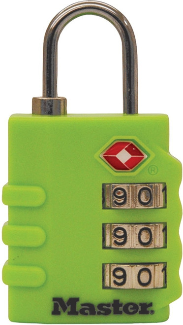 Master Lock 4684T Luggage Lock, 1/8 in Dia Shackle, 3/4 in H Shackle, Steel Shackle, Brass Body, 1-3/8 in W Body [SKU: ORG0958199]