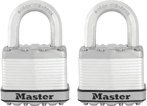 Master Lock Magnum Series M5XT Padlock, Keyed Alike Key, 3/8 in Dia Shackle, 1 in H Shackle, Stainless Steel Body, Zinc [SKU: ORG6428023]