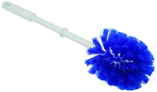 Quickie 304 Toilet Bowl Brush, Poly Fiber Bristle, Blue/White Bristle, White Handle [SKU: ORG1379130]