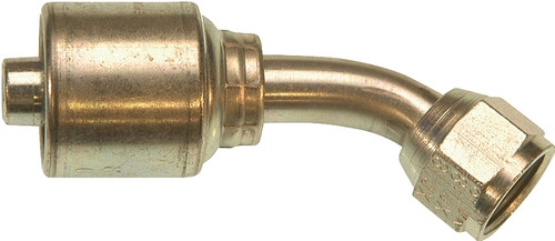 GATES MegaCrimp G25175-0810 Hose Coupling, 7/8-14, Crimp x JIC, 45 deg Angle, Steel, Zinc [SKU: ORG6190466]