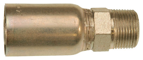 GATES MegaCrimp G25100-0404 Hose Coupling, 1/4-18, Crimp x NPTF, Straight Angle, Steel, Zinc [SKU: ORG1959733]