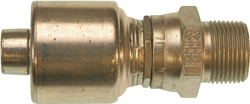 GATES MegaCrimp G25105-0808 Hose Coupling, 1/2-14, Crimp x NPTF, Straight Angle, Steel, Zinc [SKU: ORG2388528]