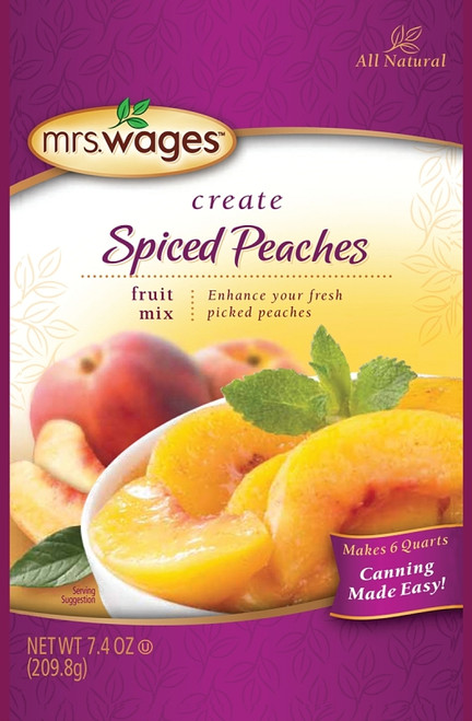 Mrs. Wages W804-H4425 Spiced Peaches Fruit Mix, 7.4 oz Pouch [SKU: ORG9759283]