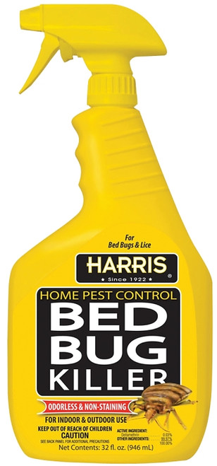 HARRIS HBB-32 Bed Bug Killer, Liquid, Spray Application, 32 oz [SKU: ORG5501838]