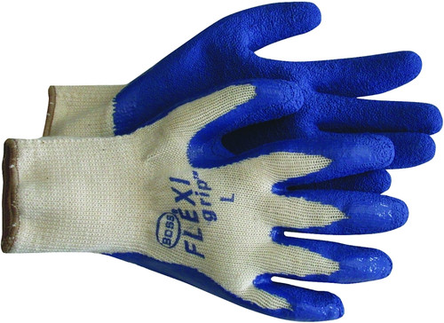 BOSS 8426XL Ergonomic Protective Gloves, XL, Knit Wrist Cuff, Latex Coating, Blue [SKU: ORG0359273]