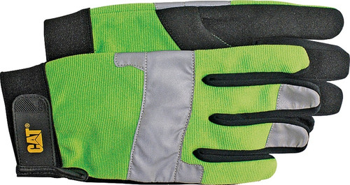 Cat CAT012214J High-Visibility Utility Gloves, Jumbo, Synthetic Leather, Black/Fluorescent Green [SKU: ORG1997824]