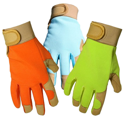 BOSS 783 Flexible Garden Gloves, Women's, One-Size, Adjustable Cuff, Spandex/Synthetic Leather, Assorted [SKU: ORG3980299]