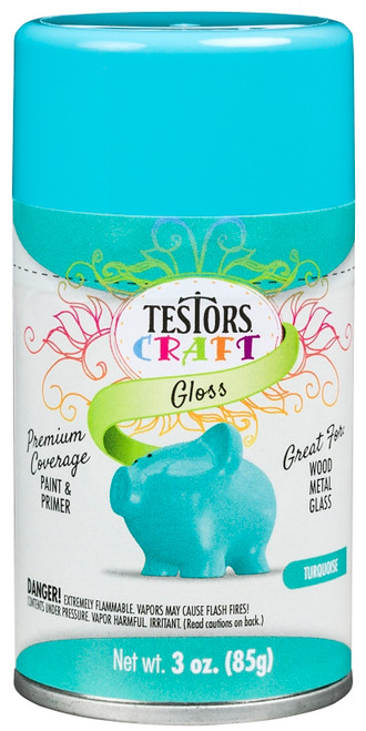 TESTORS 304358 Craft Paint, Gloss, Turquoise, 3 oz, Aerosol Can [SKU: ORG8515280]