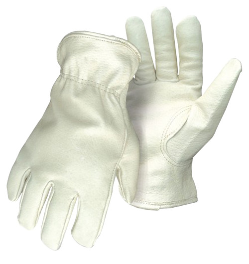 BOSS 7191L Driver Gloves, L, Keystone Thumb, Open, Shirred Elastic Back Cuff, Pigskin Leather, Tan [SKU: ORG0083022]