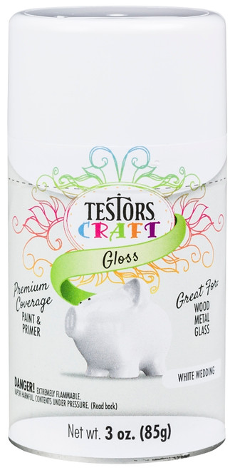 TESTORS 304353 Craft Paint, Gloss, White Wedding, 3 oz, Aerosol Can [SKU: ORG8515256]