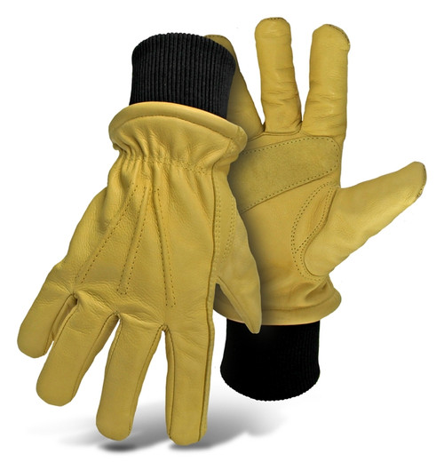 BOSS 4190-M Driver Gloves, M, Keystone Thumb, Knit Wrist Cuff, Cow Leather [SKU: ORG4825550]