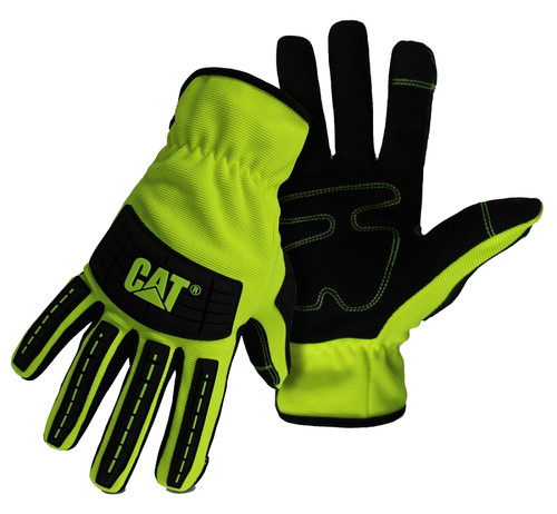 Cat CAT012250M High-Visibility Utility Gloves, Men's, M, Open Cuff, Spandex, Green [SKU: ORG3220241]