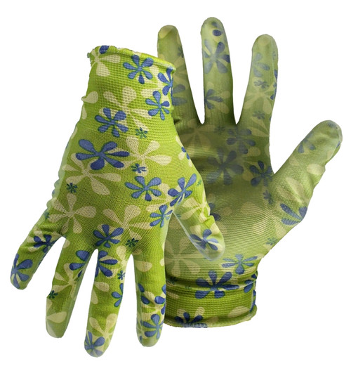 BOSS 9407 Floral Gloves, Women's, One-Size, Nitrile Coating, Nylon Glove [SKU: ORG7863814]