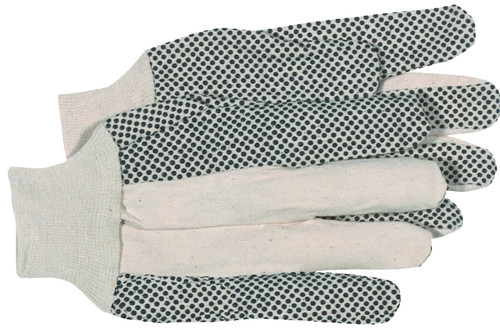 BOSS 4011 Dotted Gloves, L, Continuous Thumb, PVC Coating, Black/White [SKU: ORG7511462]