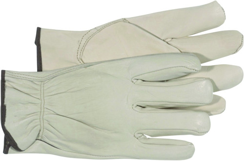 BOSS 4067M Driver Gloves, Men's, M, Keystone Thumb, Open, Shirred Elastic Back Cuff, Cowhide Leather, Natural [SKU: ORG1714872]