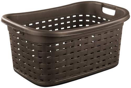 Sterilite 12756P06 Weave Laundry Basket, Plastic, Espresso, 26 in L x 18-3/8 in W x 12-1/2 in H Outside [SKU: ORG4387213]