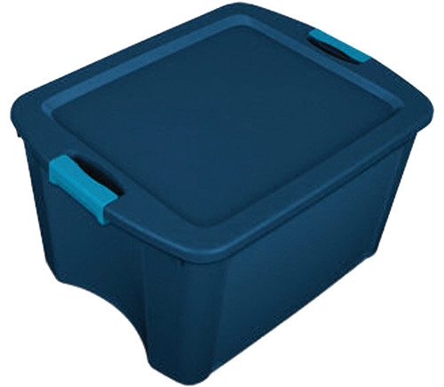 Sterilite 14467406 Carry Tote, Plastic, True Blue, 23-5/8 in L, 18-5/8 in W, 13-5/8 in H [SKU: ORG4386884]