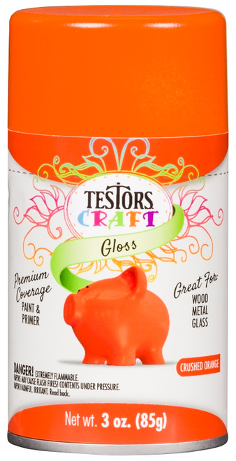 TESTORS 321200 Craft Paint, Gloss, Crushed Orange, 3 oz, Aerosol Can [SKU: ORG8701203]