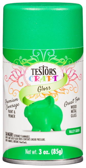 TESTORS 321201 Craft Paint, Gloss, Valley Green, 3 oz, Aerosol Can [SKU: ORG8701211]