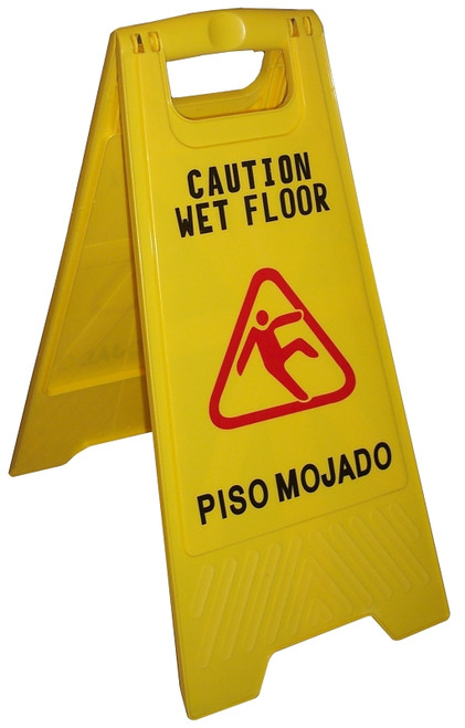 Zephyr 45100 Wet Floor Sign, CAUTION WET FLOOR, PISO MOJADO, English, Spanish [SKU: ORG7100373]