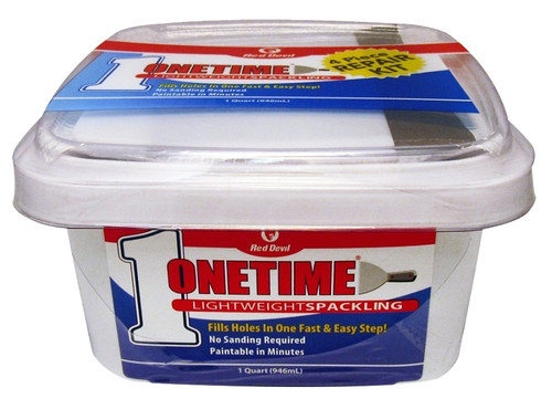 Red Devil Onetime 540 Series 0544KT Spackling Repair Kit, White, 1 qt Tub [SKU: ORG5842026]