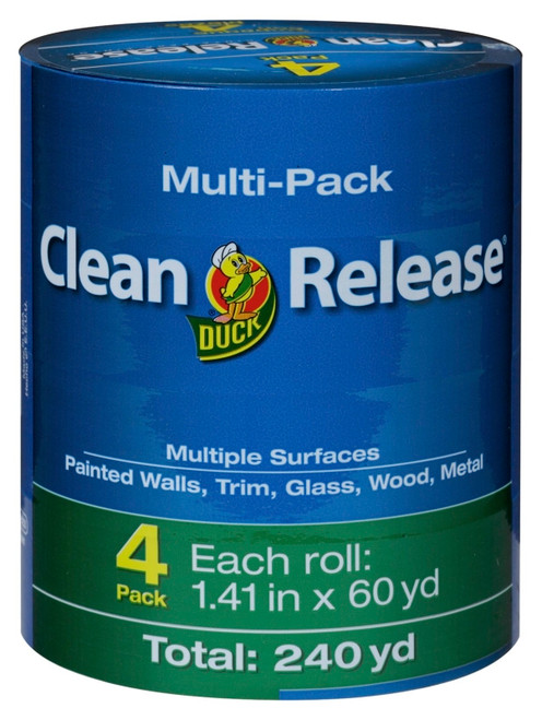 Duck Clean Release 240460 Painter's Tape, 60 yd L, 1.41 in W, Blue [SKU: ORG1959048]
