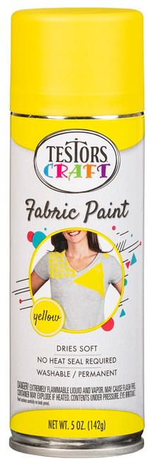 TESTORS 344361 Fabric Spray Paint, Matte, Yellow, 5 oz, Aerosol Can [SKU: ORG2429801]