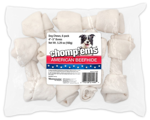 Westminster Chomp'ems 21406 Flat Knot Bone, 4 to 5 in [SKU: ORG4769535]