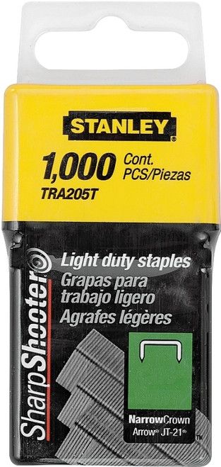 STANLEY TRA204T Wide Crown Staple, 29/64 in W Crown, 1/4 in L Leg, Galvanized [SKU: ORG1620566]