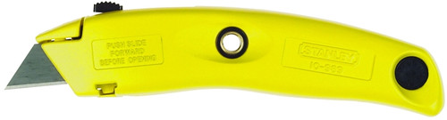 STANLEY 10-989 Utility Knife, 2-7/16 in L Blade, 3 in W Blade, HCS Blade, Contour-Grip Handle, Yellow Handle [SKU: ORG6134894]