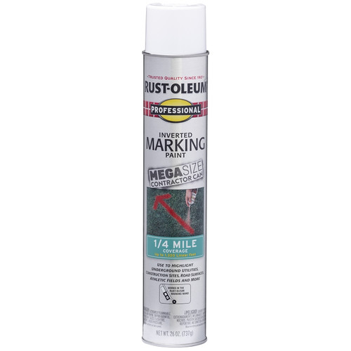 Professional 350997 Quarter Mile Distance Spray Mega Marking Paint, Flat to Semi-Gloss, White, 26 oz, Can [SKU: ORG8907933]