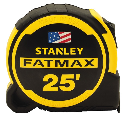 STANLEY FMHT36325S Tape Measure, 25 ft L Blade, 1-1/4 in W Blade, Steel Blade, ABS Case, Black/Yellow Case [SKU: ORG4564183]