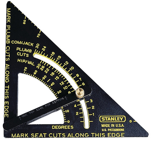 STANLEY Quick Square Series 46-053 Layout Tool, SAE Graduation, Aluminum, 6-3/4 in L [SKU: ORG6163596]
