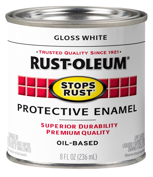 RUST-OLEUM Stops Rust 353489 Protective Enamel Paint, Gloss, White, 8 oz [SKU: ORG2430791]