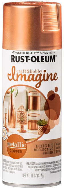 RUST-OLEUM Imagine Craft & Hobby 353724 Spray Paint, Metallic, Copper, 11 oz, Aerosol Can [SKU: ORG2430320]