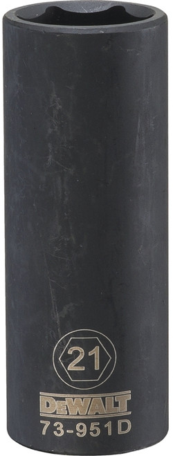 DeWALT DWMT73951OSP Impact Socket, 21 mm Socket, 1/2 in Drive, 6-Point, CR-440 Steel, Black Oxide [SKU: ORG7515315]