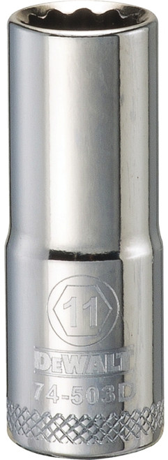 DeWALT DWMT74503OSP Drive Socket, 11 mm Socket, 3/8 in Drive, 12-Point, Vanadium Steel, Polished Chrome [SKU: ORG7515539]