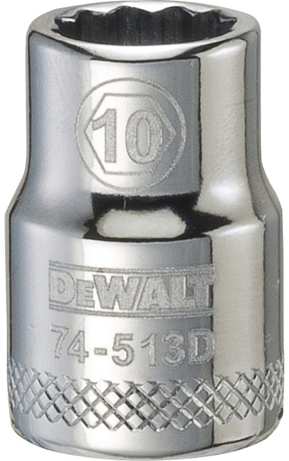 DeWALT DWMT74513OSP Hand Socket, 10 mm Socket, 3/8 in Drive, 12-Point, Vanadium Steel, Polished Chrome [SKU: ORG7515679]