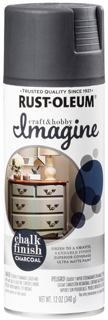 RUST-OLEUM Imagine Craft & Hobby 353739 Spray Paint, Chalk, Charcoal Gray, 12 oz, Can [SKU: ORG2430437]
