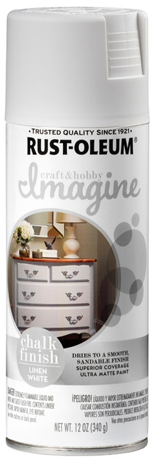 RUST-OLEUM Imagine Craft & Hobby 353741 Spray Paint, Chalk, Linen White, 12 oz, Can [SKU: ORG2430445]