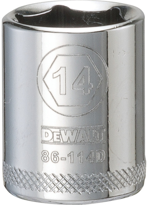 DeWALT DWMT86114OSP Hand Socket, 14 mm Socket, 1/4 in Drive, 6-Point, Vanadium Steel, Polished Chrome [SKU: ORG7518772]