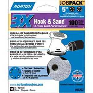 NORTON 03222 Sanding Disc, 5 in Dia, 11/16 in Arbor, Coated, P100 Grit, Medium, Alumina Ceramic Abrasive, Spiral [SKU: ORG3308236]