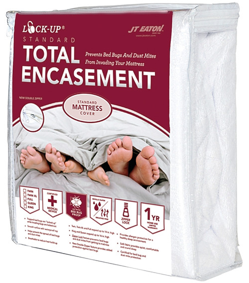 J.T. EATON Lock-Up 83FULENC Mattress Encasement, Full, Fabric, White [SKU: ORG3606969]
