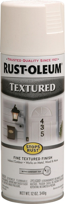 RUST-OLEUM STOPS RUST 7225830 Textured Spray White, Solvent-Like, White, 12 oz, Aerosol Can [SKU: ORG6183537]