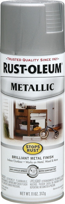 RUST-OLEUM STOPS RUST 7277830 Metallic Spray Paint, Metallic, Matte Nickel, 11 oz, Aerosol Can [SKU: ORG1906072]