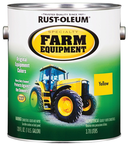 RUST-OLEUM SPECIALTY 7443402 Farm Equipment Enamel, Yellow, 1 gal Can [SKU: ORG8570640]